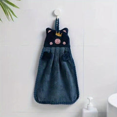Pig Pattern Hanging Towel Coral Fleece Quick Drying Towel