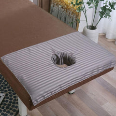 Soft Stripped Pattern Bed Cover with Breath Hole for Salon Spa, Massage Bed
