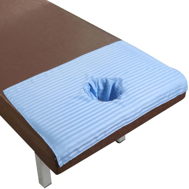 Soft Stripped Pattern Bed Cover with Breath Hole for Salon Spa, Massage Bed