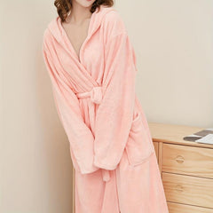 Coral Fleece Bathrobe Absorbent Soft Home Clothes Quick Drying