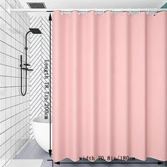 Waterproof Pink Shower Curtain, Mildew Resistant, Size Options