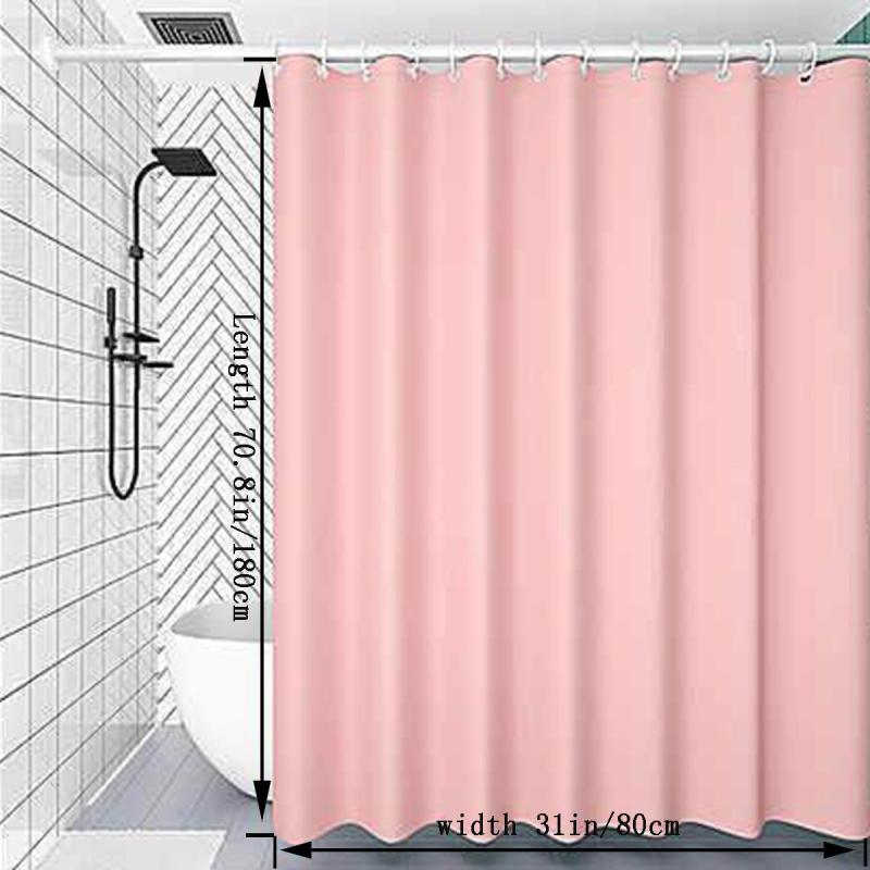 Waterproof Pink Shower Curtain, Mildew Resistant, Size Options