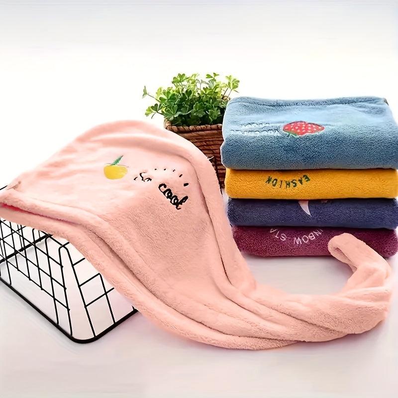 Soft Hair Drying Cap Embroidered Hair Towel Absorbent Quick-drying Shower Cap
