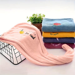 Soft Hair Drying Cap Embroidered Hair Towel Absorbent Quick-drying Shower Cap