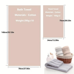 Soft Absorbent Bathroom Towel Set Hand Bath Towels Pure Cotton Skin Friendly