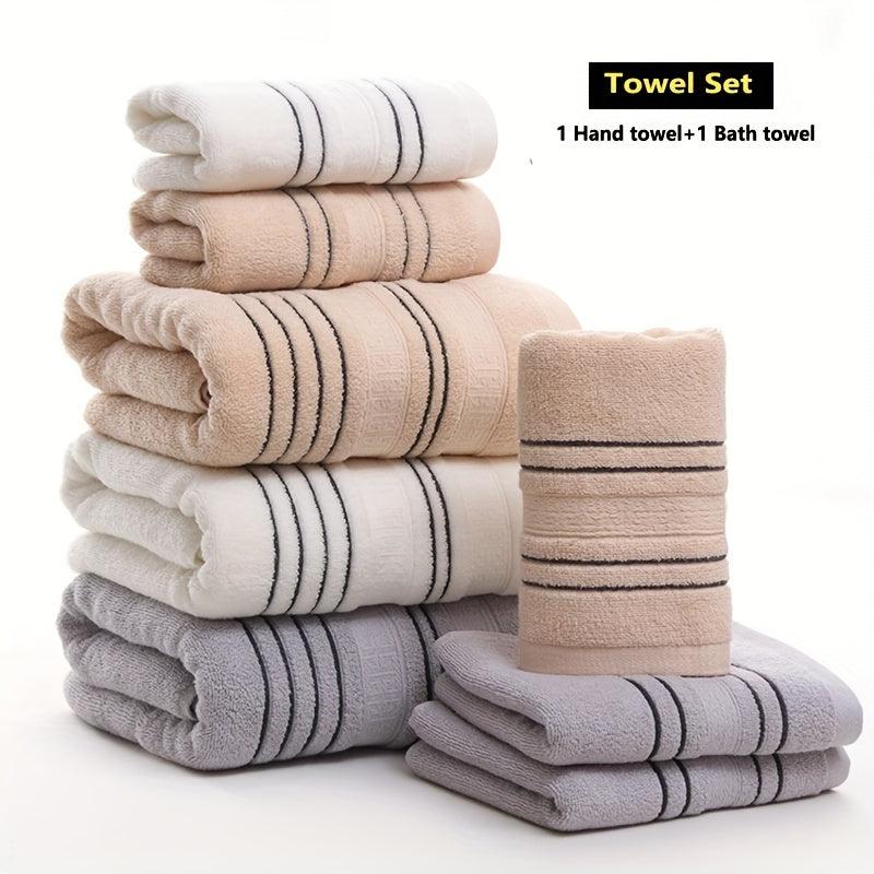 Soft Absorbent Bathroom Towel Set Hand Bath Towels Pure Cotton Skin Friendly