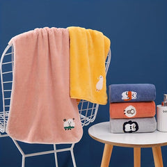 Coral Fleece Hand Towel Animal Pattern 29 x 13 inches