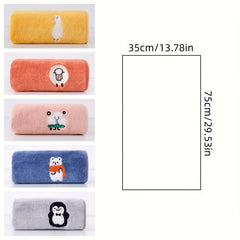 Coral Fleece Hand Towel Animal Pattern 29 x 13 inches