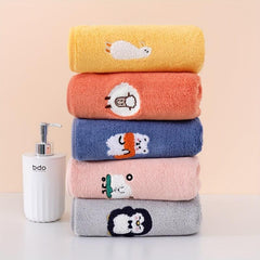 Coral Fleece Hand Towel Animal Pattern 29 x 13 inches