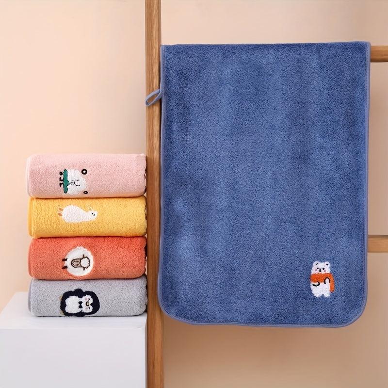 Coral Fleece Hand Towel Animal Pattern 29 x 13 inches
