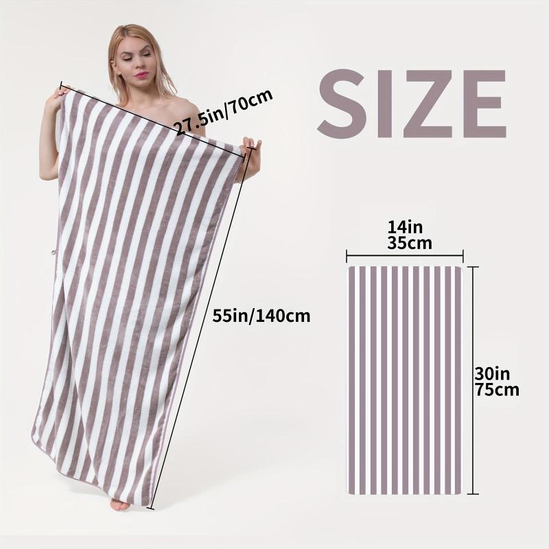 2pcs Microfiber Towel Set Bath & Hand Towels Absorbent Quick Dry Bath Linen Sets