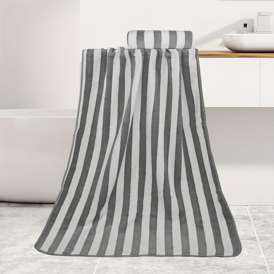 2pcs Microfiber Towel Set Bath & Hand Towels Absorbent Quick Dry Bath Linen Sets