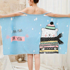 Women's Towel Wrap Bathrobe Quick Drying Spa Wrap Towel With Straps