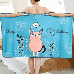 Women's Towel Wrap Bathrobe Quick Drying Spa Wrap Towel With Straps