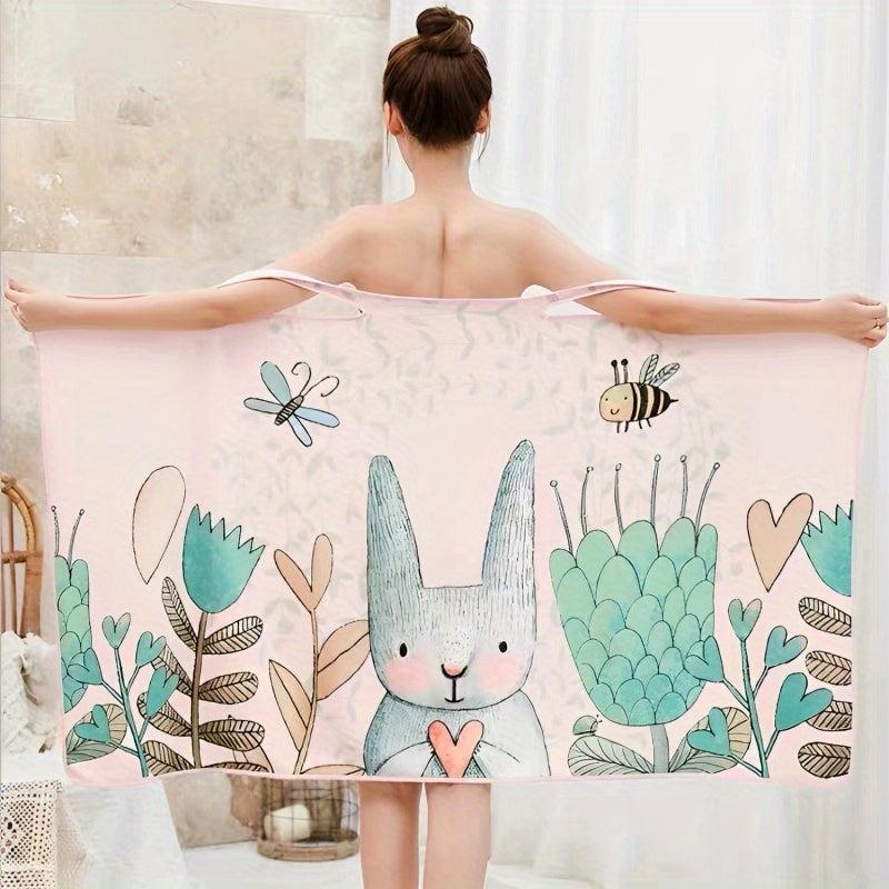 Women's Towel Wrap Bathrobe Quick Drying Spa Wrap Towel With Straps