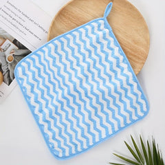 Striped Pattern Hanging Towel Coral Fleece Fingertip Towel