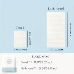 2pcs Disposable Bath Towel Set for Travel Hotel Home