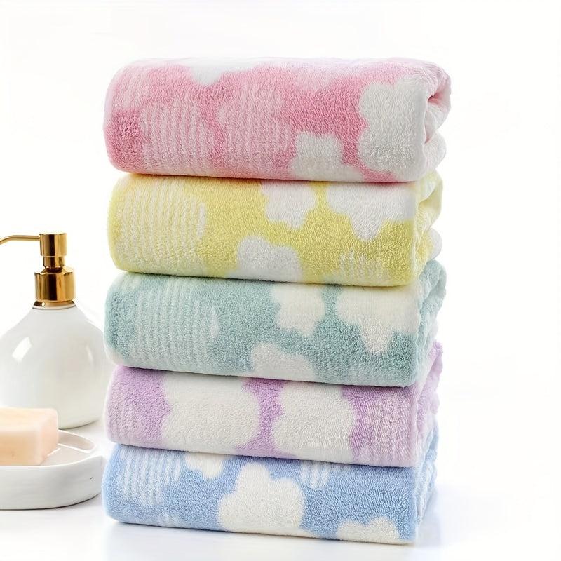 Flower Pattern Hand Towel Bath Towel Soft Face Towel Quick Drying Towel