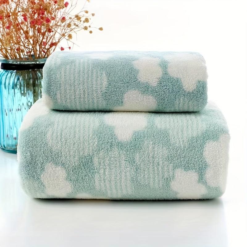 Flower Pattern Hand Towel Bath Towel Soft Face Towel Quick Drying Towel