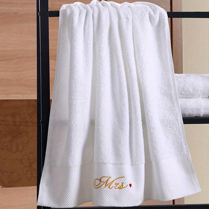 3pcs Love Embroidery Cotton Towel Set Soft Skin-friendly Bathroom & Hotel