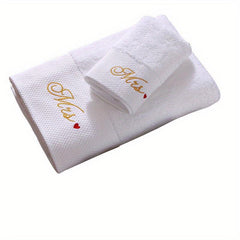 3pcs Love Embroidery Cotton Towel Set Soft Skin-friendly Bathroom & Hotel