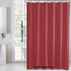 Red Shower Curtain Waterproof with Plastic Hook