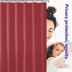 Red Shower Curtain Waterproof with Plastic Hook