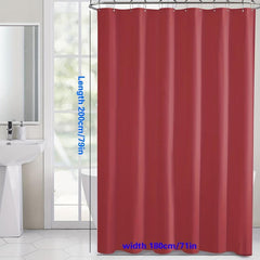 Red Shower Curtain Waterproof with Plastic Hook