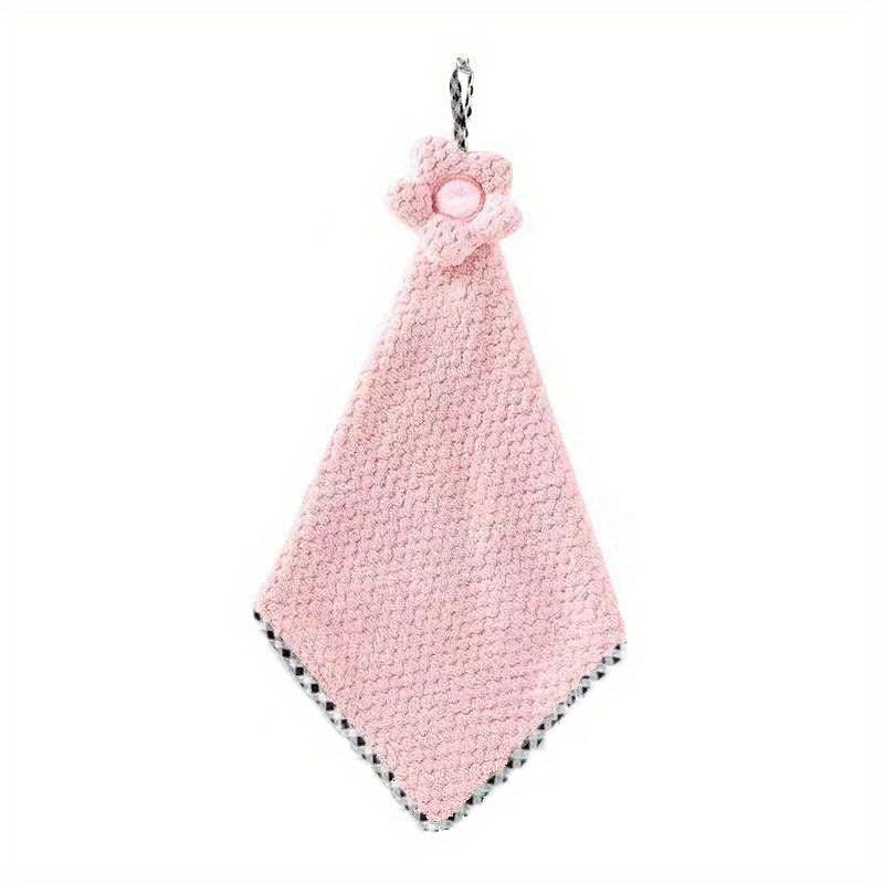 Coral Fleece Floral Hand Towel for Kitchen and Toilet