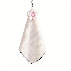 Coral Fleece Floral Hand Towel for Kitchen and Toilet