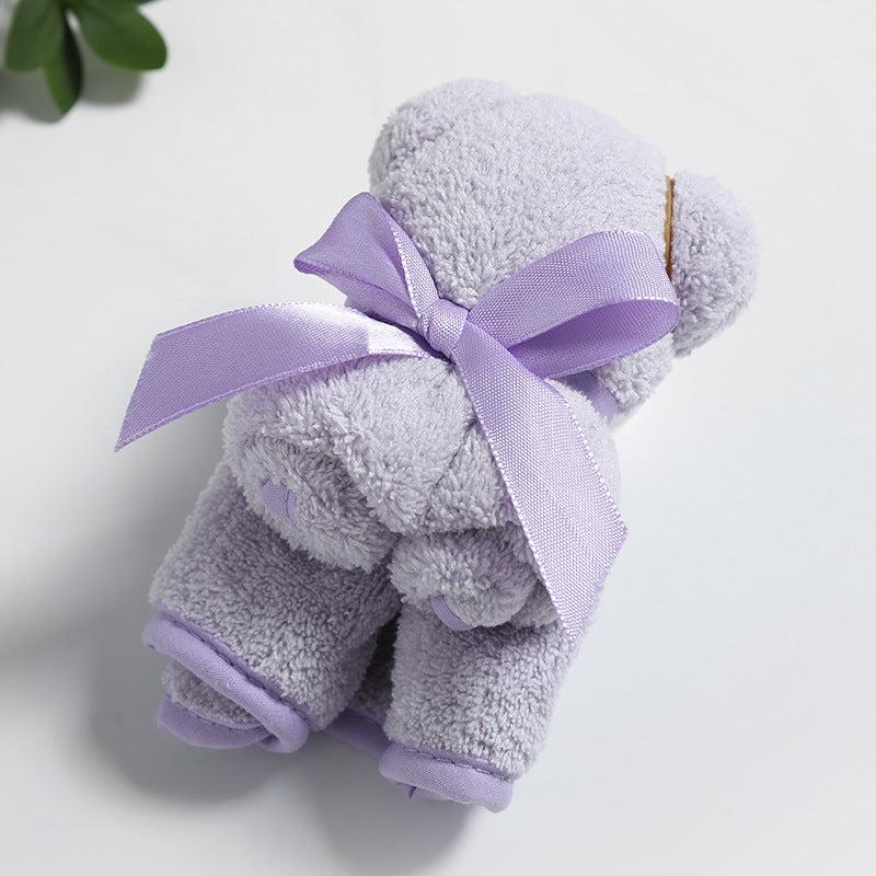 Cute Bear Shaped Towel Small Square Teddy Bear Washcloth
