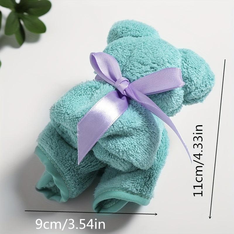 Cute Bear Shaped Towel Small Square Teddy Bear Washcloth
