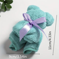 Cute Bear Shaped Towel Small Square Teddy Bear Washcloth