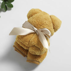 Cute Bear Shaped Towel Small Square Teddy Bear Washcloth