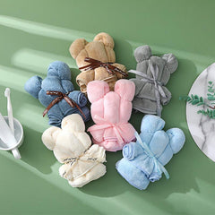 Cute Bear Shaped Towel Small Square Teddy Bear Washcloth