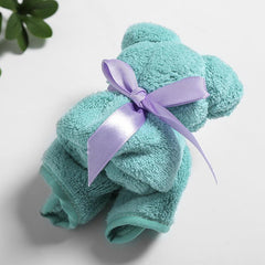 Cute Bear Shaped Towel Small Square Teddy Bear Washcloth