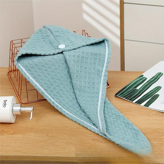 Waffle Hair Drying Cap Soft Absorbent Shower Cap Hair Turban