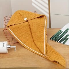 Waffle Hair Drying Cap Soft Absorbent Shower Cap Hair Turban