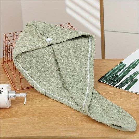 Waffle Hair Drying Cap Soft Absorbent Shower Cap Hair Turban