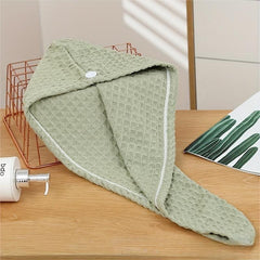 Waffle Hair Drying Cap Soft Absorbent Shower Cap Hair Turban