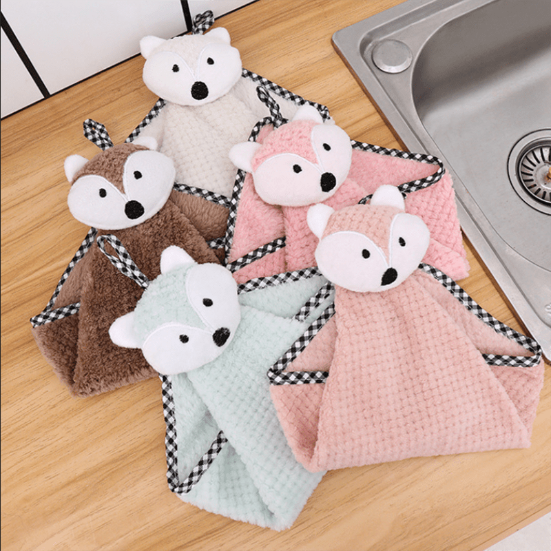 Cartoon Coral Fleece Towel for Bathroom & Kitchen