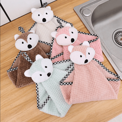Cartoon Coral Fleece Towel for Bathroom & Kitchen