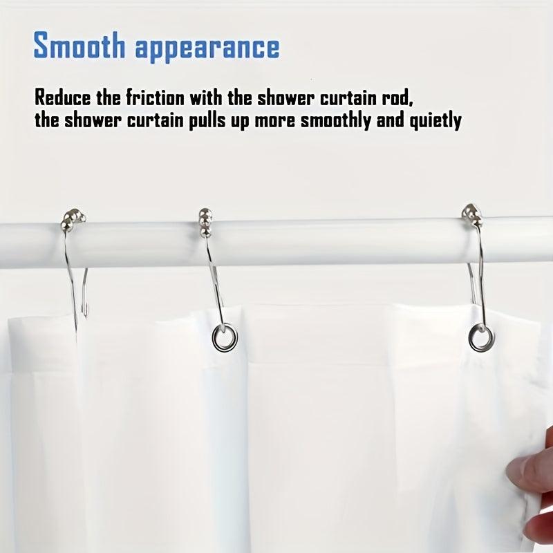 12pcs Rustproof Metal Shower Curtain Hook Bathroom Accessories