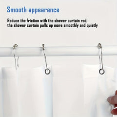 12pcs Rustproof Metal Shower Curtain Hook Bathroom Accessories