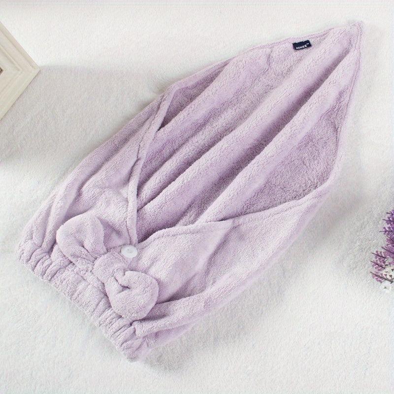 Coral Fleece Hair Drying Towel for Women Quick Drying Shower Cap