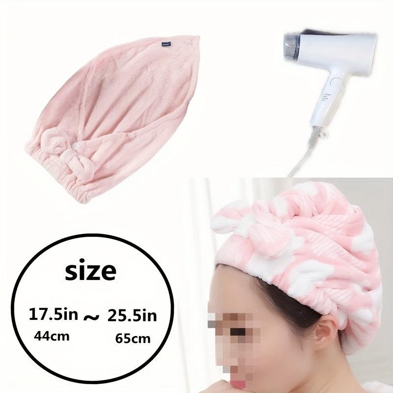 Coral Fleece Hair Drying Towel for Women Quick Drying Shower Cap