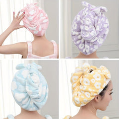 Coral Fleece Hair Drying Towel for Women Quick Drying Shower Cap