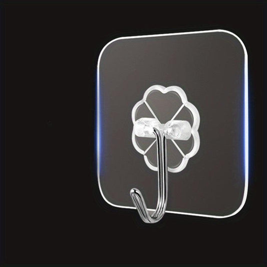 5pcs Clear Adhesive Hook Self Adhesive Sticky Hooks Waterproof Plastic Hooks