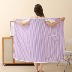 Women's Striped Bath Skirt and Towel Set, Quick Drying Spa Wrap