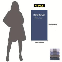 4pcs Soft and Absorbent Hand Towel for Home Bathroom and Travel 13x29in